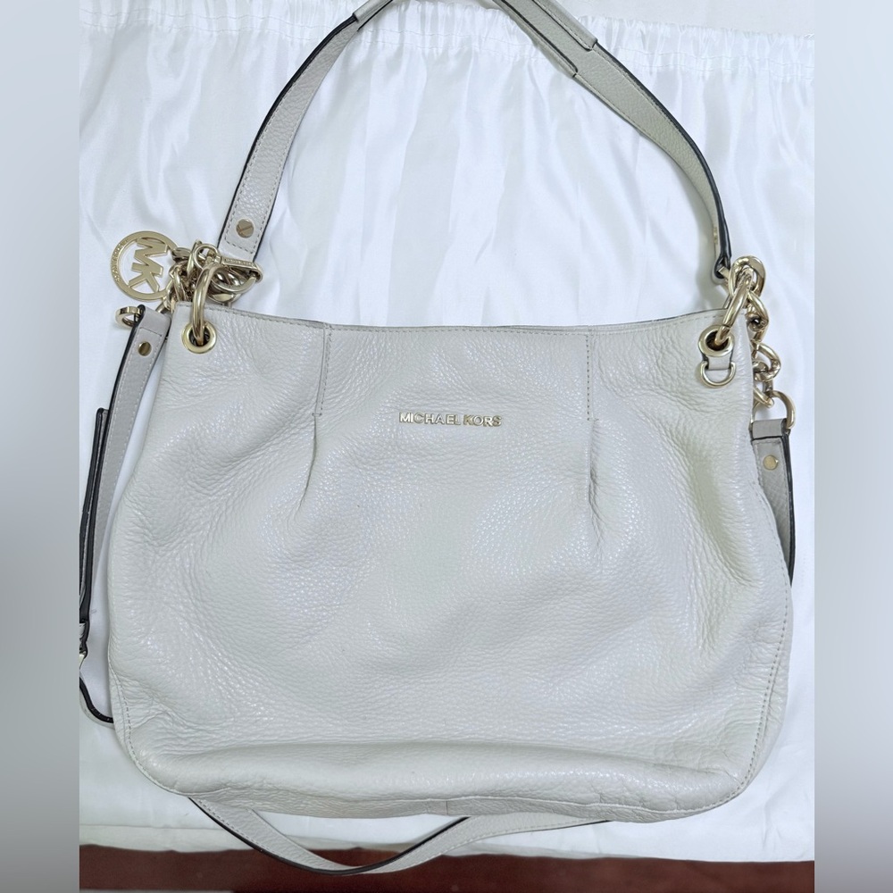 Michael Kors Cream Leather Shoulder Bag